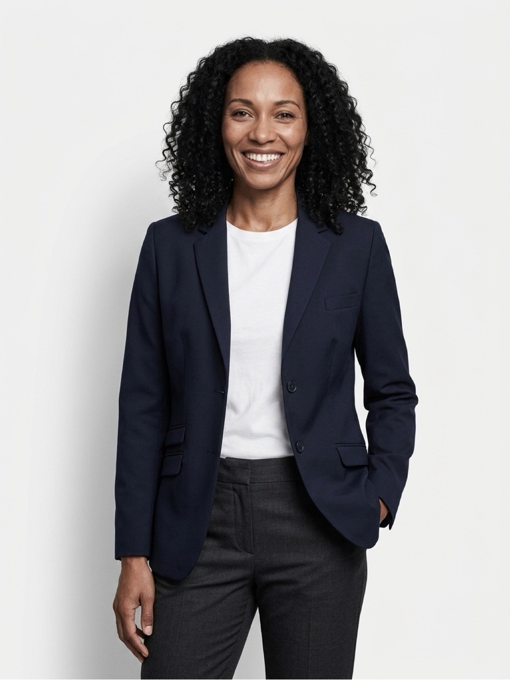 Edwards Navy Blue Wool Blend Blazer Jacket
Woman’s Size 16T NWT